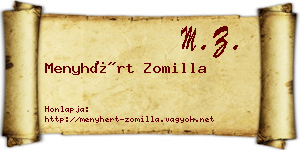 Menyhért Zomilla névjegykártya